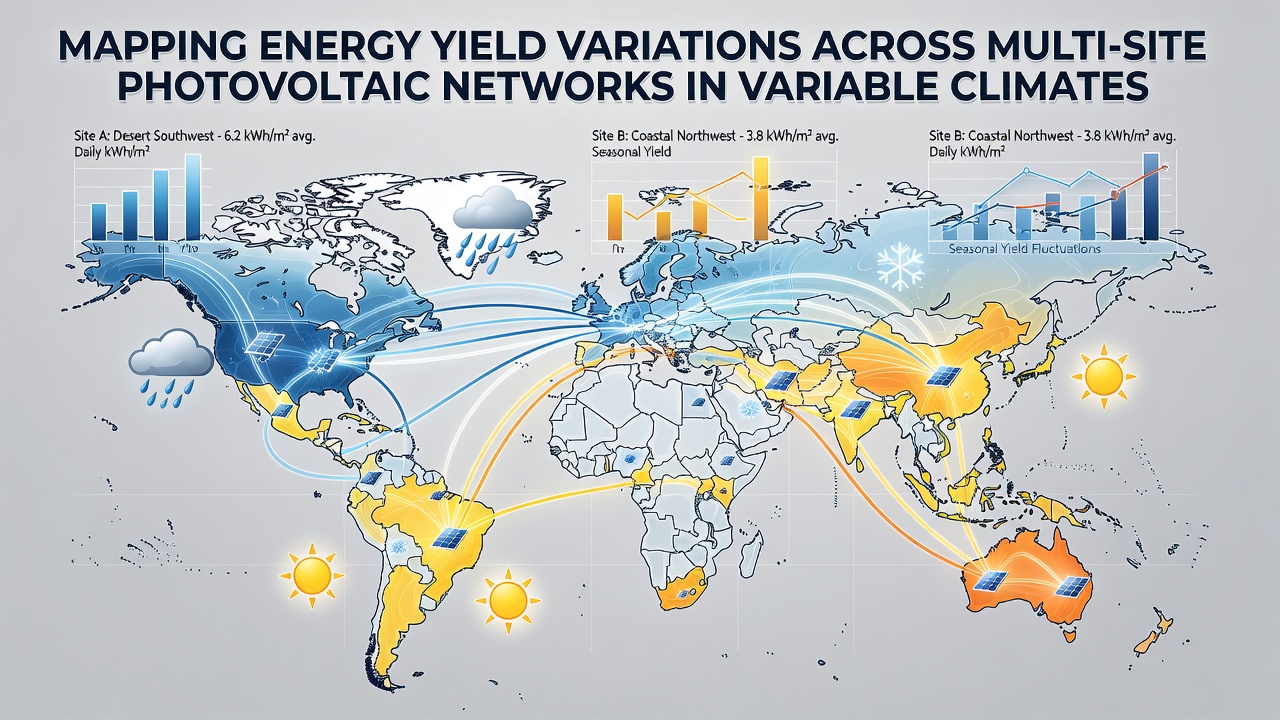 Mapping Energy Yield Variations Across Multi-Site Photovoltaic Networks in Variable Climates